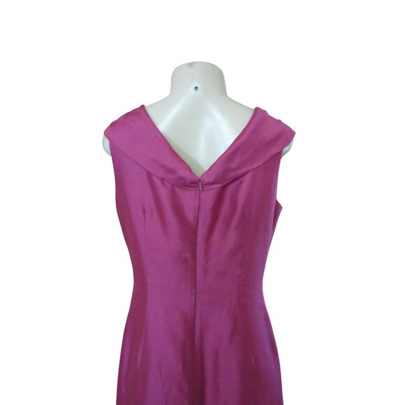 Vintage David Warren Pink Sleeveless Silk Blend Dress Sz 10P Elegant Cocktail At - Picture 5 of 6